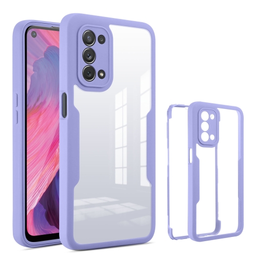 For OPPO A74 5G Acrylic + TPU 360 Degrees Full Coverage Phone Case(Purple)