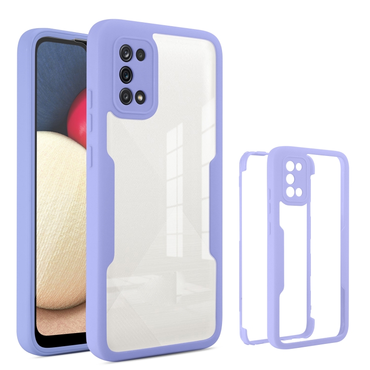 

For Samsung Galaxy A02s Acrylic + TPU 360 Degrees Full Coverage Phone Case(Purple)