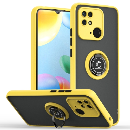 

For Xiaomi Redmi 10C Q Shadow 1 Series TPU + PC Ring Holder Phone Case(Yellow)