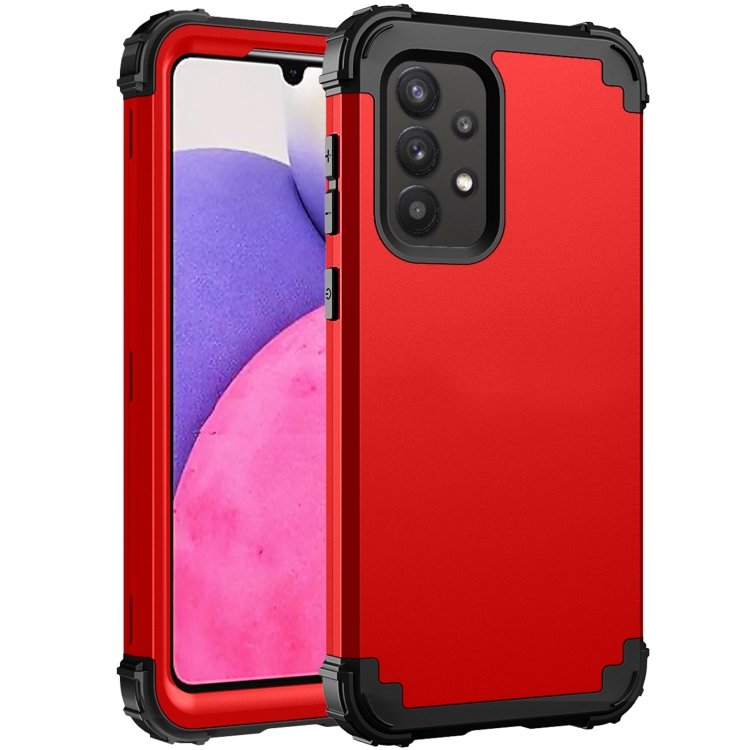 

For Samsung Galaxy A33 5G PC + Silicone Phone Case(Red+Black)