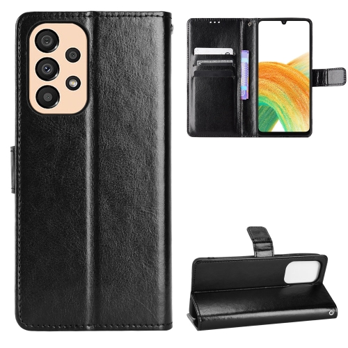 

For Samsung Galaxy A23 5G Crazy Horse Texture Horizontal Flip Phone Leather Case(Black)