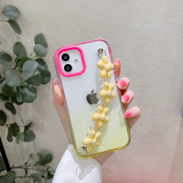 

Gradient Flower Bracelet Phone Case For iPhone 13 Pro Max(Yellow)