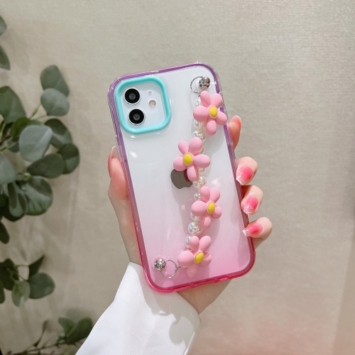 

Gradient Flower Bracelet Phone Case For iPhone 12 Pro(Pink)