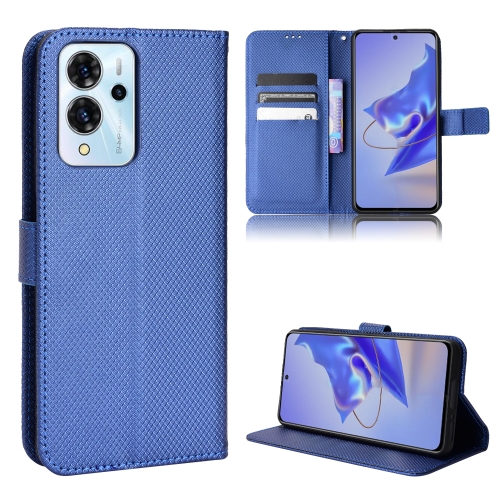 

For ZTE Blade V40 Pro Diamond Texture Leather Phone Case(Blue)