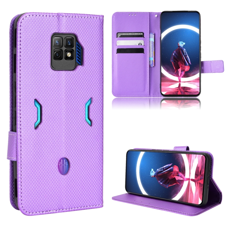 

For ZTE nubia Red Magic 7 Pro Diamond Texture Leather Phone Case(Purple)