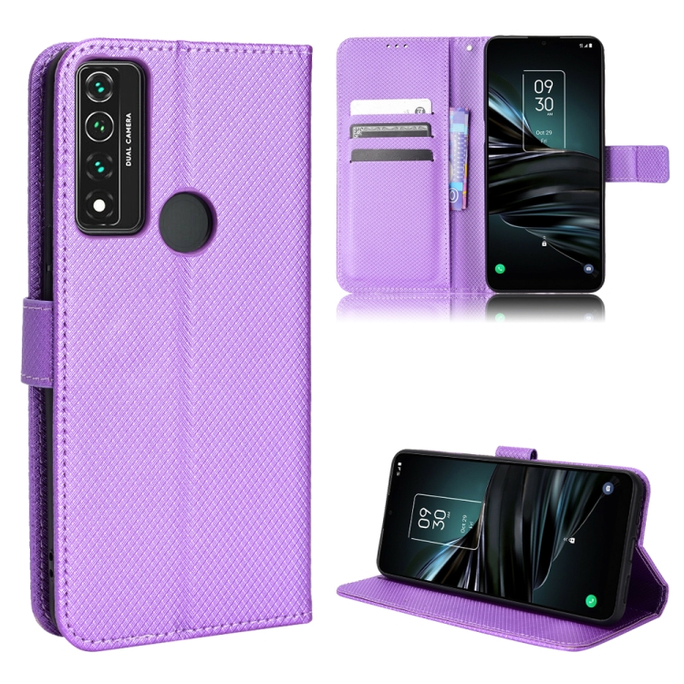 

For TCL 4X 5G / T601DL Diamond Texture Leather Phone Case(Purple)
