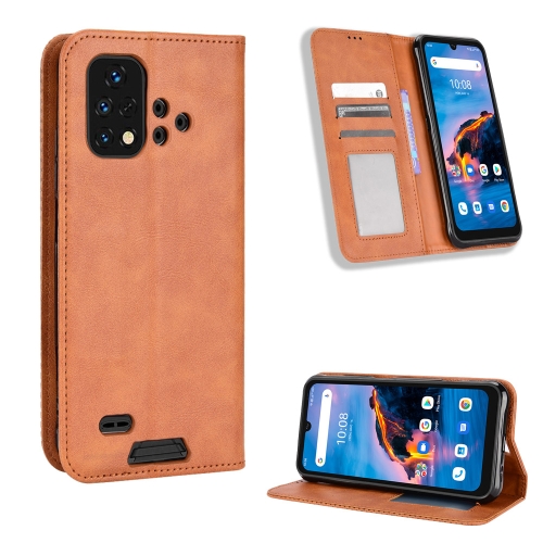 

For Umidigi Bison X10G / X10G NFC Magnetic Buckle Retro Texture Leather Phone Case(Brown)