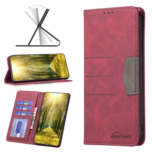 

For Sony Xperia 5 III Magnetic Splicing Leather Phone Case(Red)