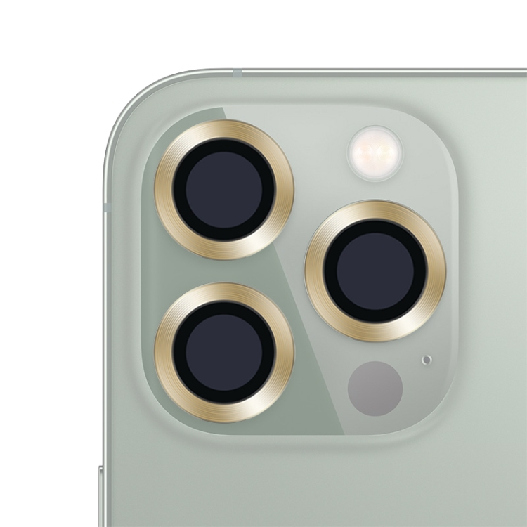 

CD Texture Metal Lens Tempered Film For iPhone 13 Pro / 13 Pro Max(Gold)