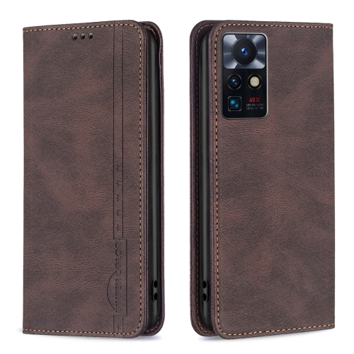 

For Infinix Zero X Neo Magnetic RFID Blocking Anti-Theft Leather Phone Case(Brown)