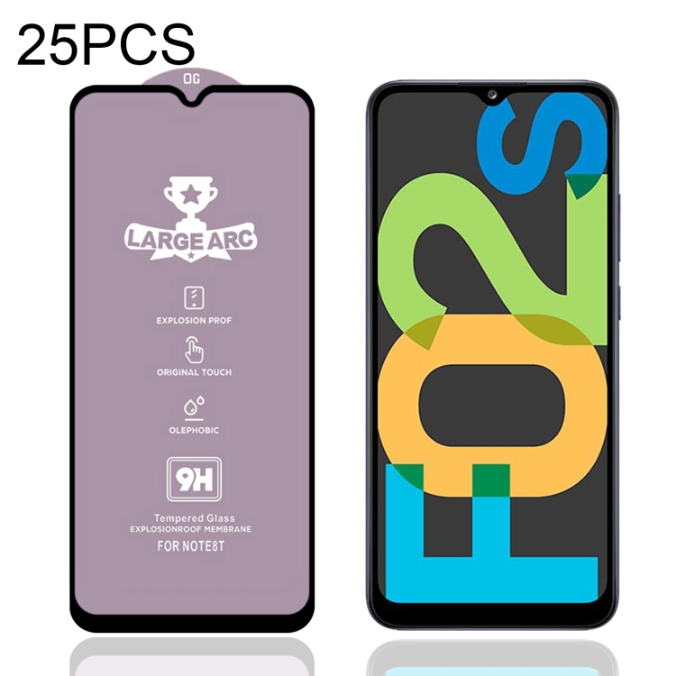 

25 PCS 9H HD Alumina Tempered Glass Film For Samsung Galaxy F02s