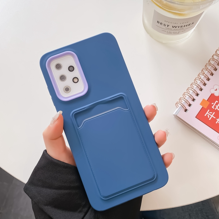 

For Samsung Galaxy A72 5G / 4G Double Color Card Slot Phone Case(Blue)