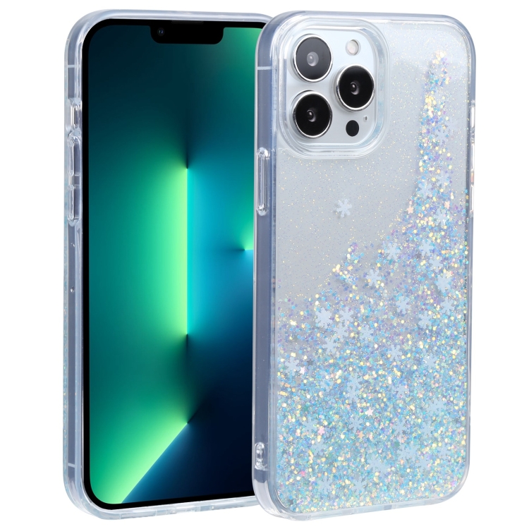 DFANS DESIGN Snowflake Starlight Shining Phone Case For iPhone 13 Pro Max(White)
