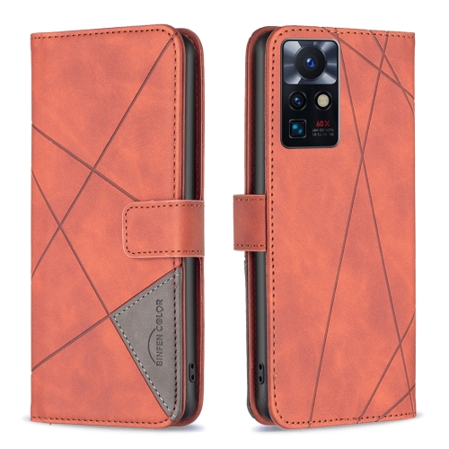 

For Infinix Zero X Neo BF05 Magnetic Buckle Rhombus Texture Leather Phone Case(Brown)