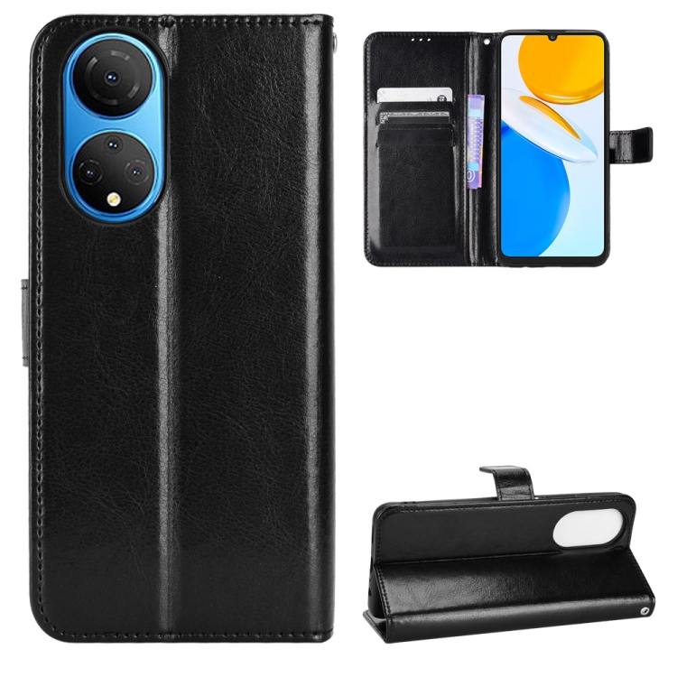 

For Honor X7 Retro Crazy Horse Texture Leather Phone Case(Black)