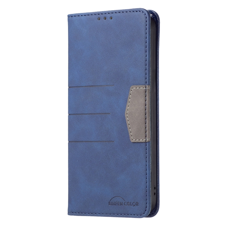 

For Motorola Moto G Power 2022 Magnetic Splicing Leather Phone Case(Blue)