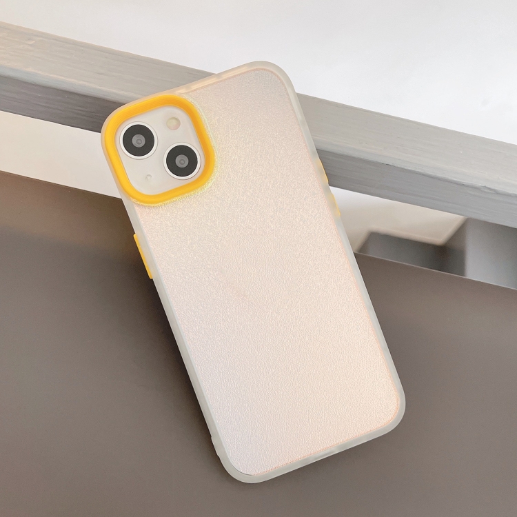 

Laser Pearlescent Glitter Phone Case For iPhone 12 Pro(Yellow)