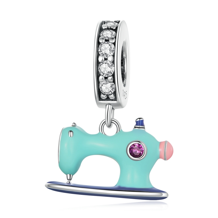 

S925 Sterling Silver Sewing Machine Pendant DIY Bracelet Necklace Accessories