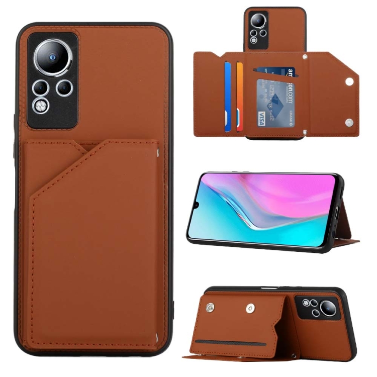

For Infinix Note 11 Skin Feel PU + TPU + PC Phone Case(Brown)
