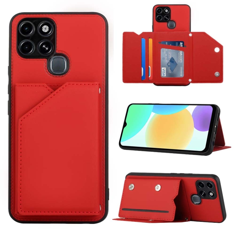 

For iInfinix Smart 6 Skin Feel PU + TPU + PC Phone Case(Red)