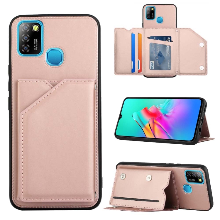 For Infinix Smart Hot 10 Lite Skin Feel PU TPU PC Phone Case(Rose  Gold)