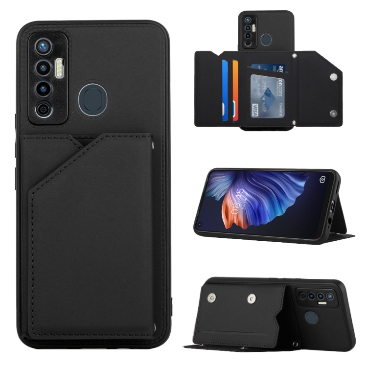 

For Tecno Camon 17 Skin Feel PU + TPU + PC Phone Case(Black)