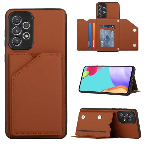 

For Samsung Galaxy A73 5G Skin Feel PU + TPU + PC Phone Case(Brown)