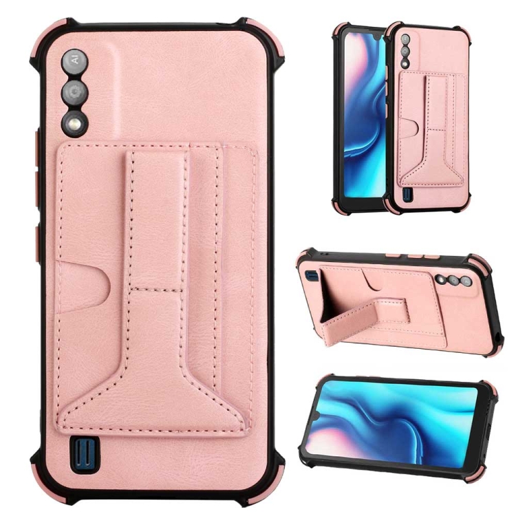 

For Itel A37 / A26 Dream Holder Card Bag Shockproof Phone Case(Rose Gold)