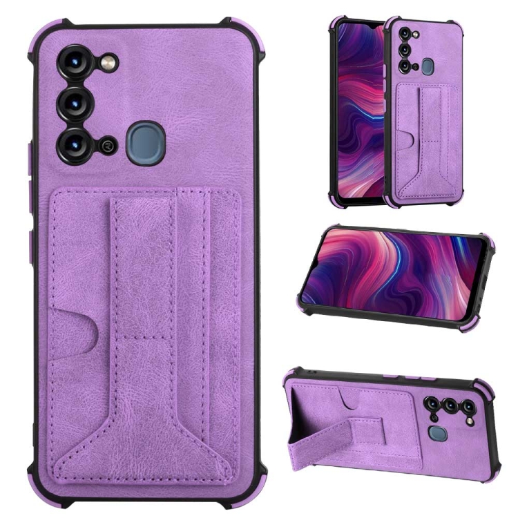

For Itel S17 Dream Holder Card Bag Shockproof Phone Case(Purple)