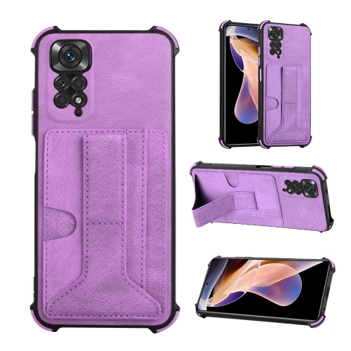 

For Xiaomi Redmi Note 11 4G Global/11S Dream Holder Card Bag Shockproof Phone Case(Purple)