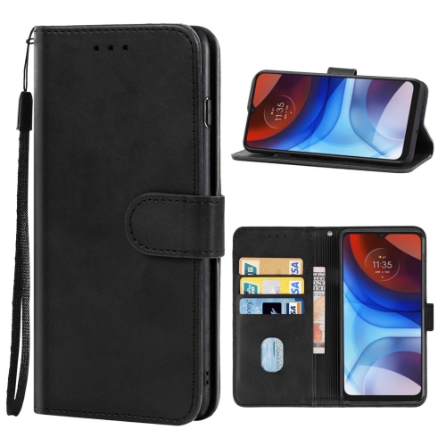 

For Motorola Moto E7 Power 2021 Leather Phone Case(Black)