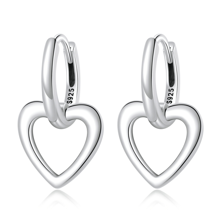 

S925 Sterling Silver Heart Ear Buckle Women Earrings