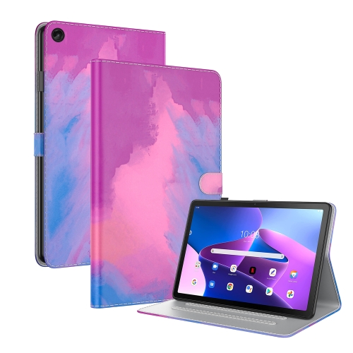 

For Lenovo Tab M10 Plus 10.6 3rd Gen. Watercolor Pattern Skin Feel Magnetic Leather Tablet Case(Purple)