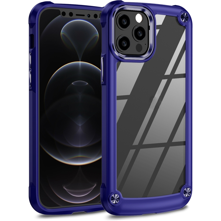 

For iPhone 12 Pro Max TPU + PC Lens Protection Phone Case(Blue)