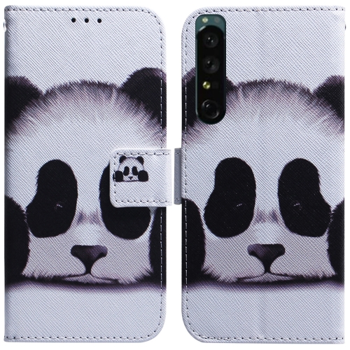 

For Sony Xperia 1 IV Coloured Drawing Leather Phone Case(Panda)