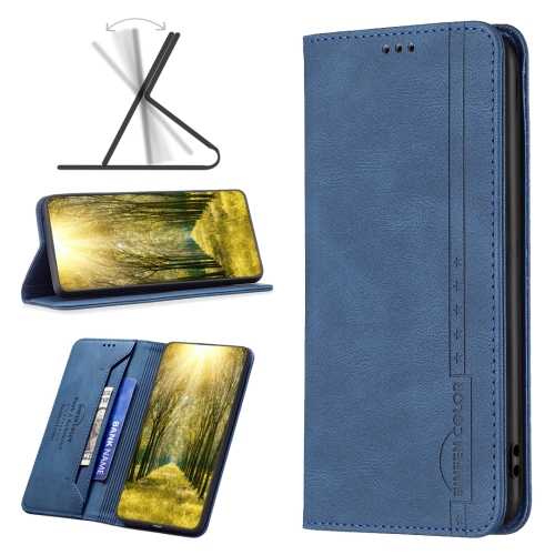 

For Infinix Note 11 Magnetic RFID Anti-Theft Leather Phone Case(Blue)