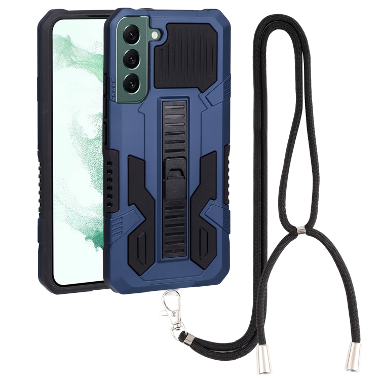 

For Samsung Galaxy S22+ 5G Lanyard Double-color TPU + PC Phone Case(Blue)