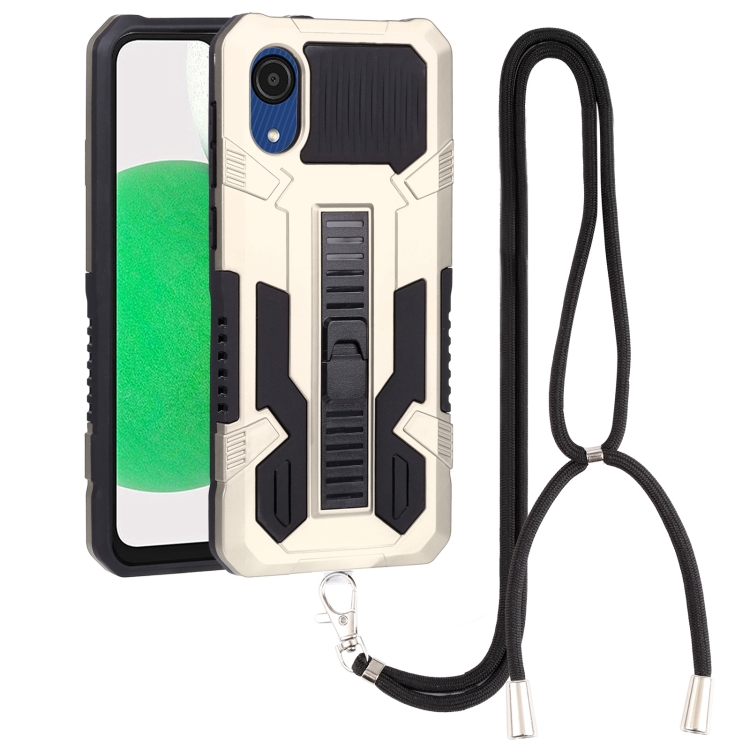 

For Samsung Galaxy A03 Core Lanyard Double-color TPU + PC Phone Case(Gold)