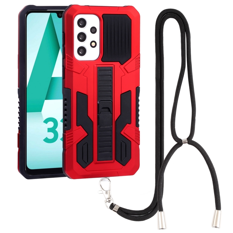 

For Samsung Galaxy A33 5G Lanyard Double-color TPU + PC Phone Case(Red)