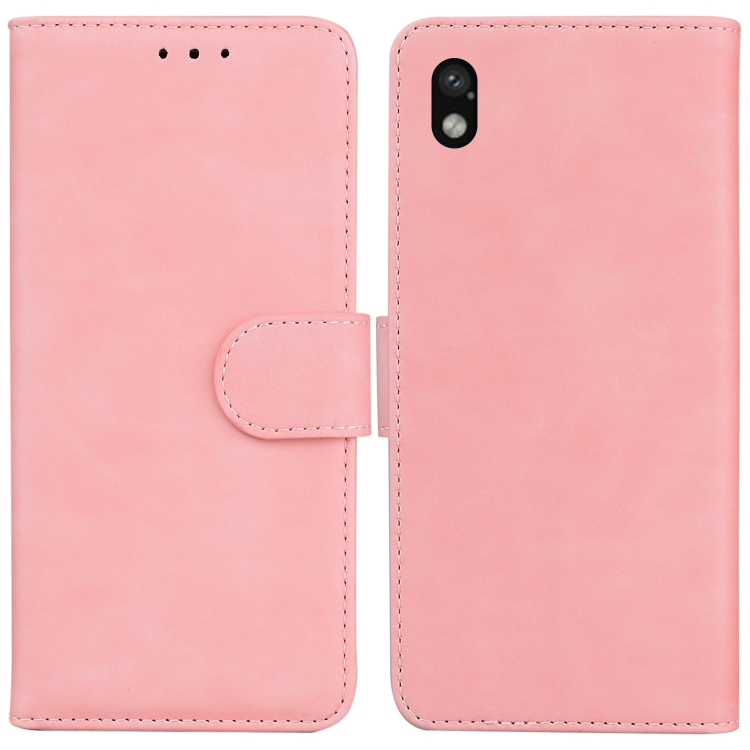 

For Sony Xperia Ace III Skin Feel Pure Color Flip Leather Phone Case(Pink)