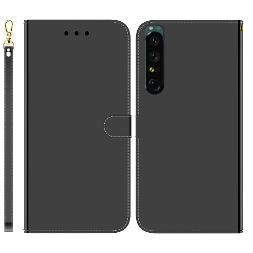 

For Sony Xperia 1 IV Imitated Mirror Surface Horizontal Flip Leather Phone Case(Black)
