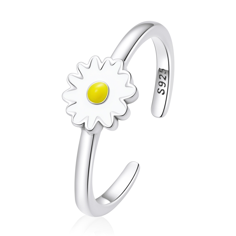 

S925 Sterling Silver Daisy Women Open Ring