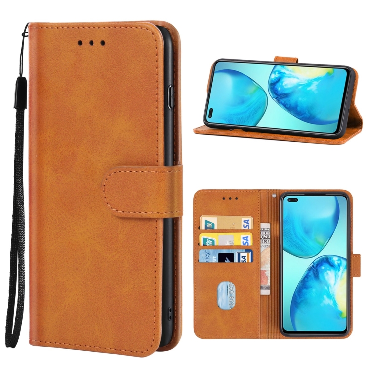 

For Infinix Note 8 Leather Phone Case(Brown)