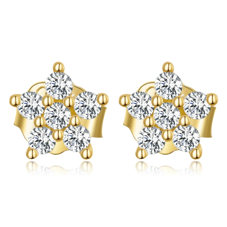 

S925 Sterling Silver Mini Flower Ear Stud Women Earrings(Gold)