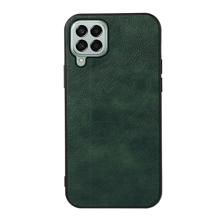 

For Samsung Galaxy M33 5G Two-color Litchi Texture PU Phone Case(Green)