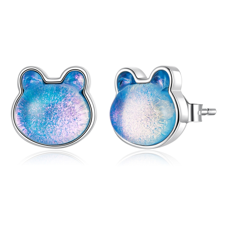 

S925 Sterling Silver Aurora Bear Ear Stud Women Earrings