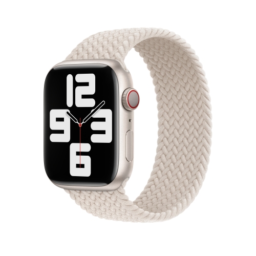 

135mm Nylon Braided Watch Band For Apple Watch Ultra 49mm / Series 8&7 45mm / SE 2&6&SE&5&4 44mm / 3&2&1 42mm(Starlight)