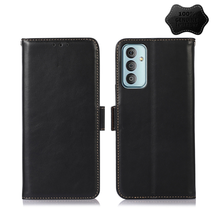 

For Samsung Galaxy F23 5G / M23 Crazy Horse Top Layer Cowhide Leather Phone Case(Black)