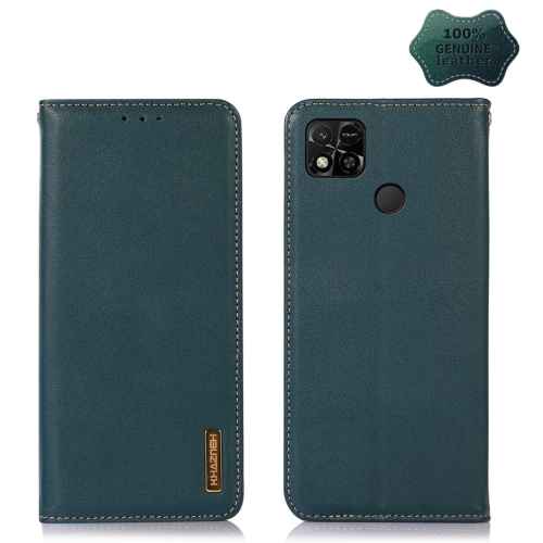 

For Xiaomi Redmi 10A / 9C KHAZNEH Nappa Top Layer Cowhide Leather Phone Case(Green)