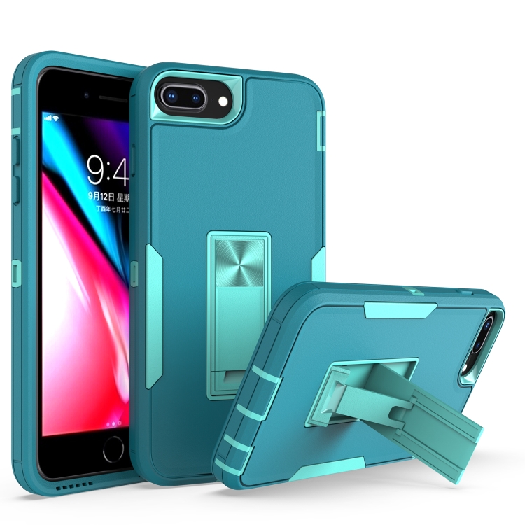 

Magnetic Holder Phone Case For iPhone 8 Plus / 7 Plus(Lake Blue + Blue-green)